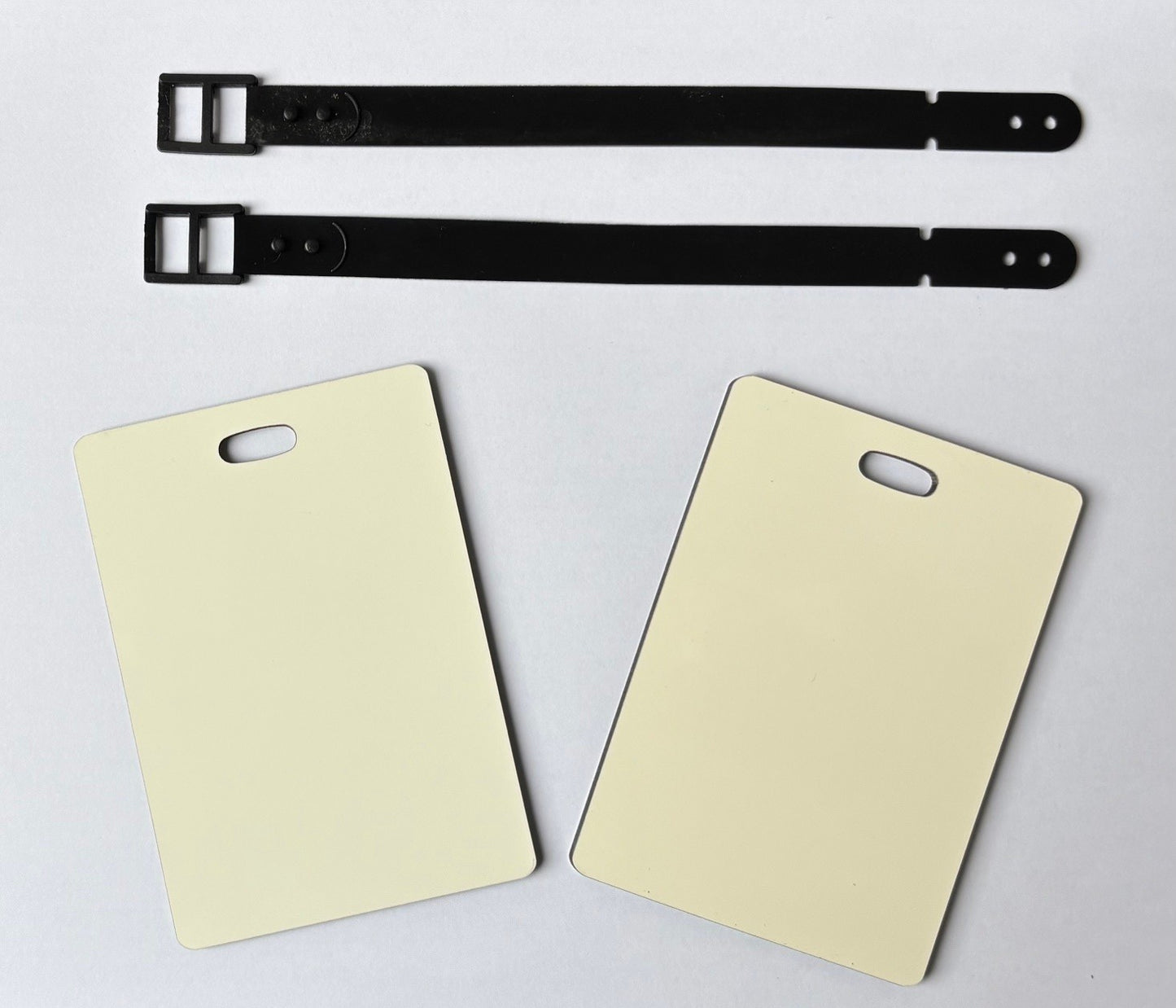 Luggage Tag Double Sided Black Strap