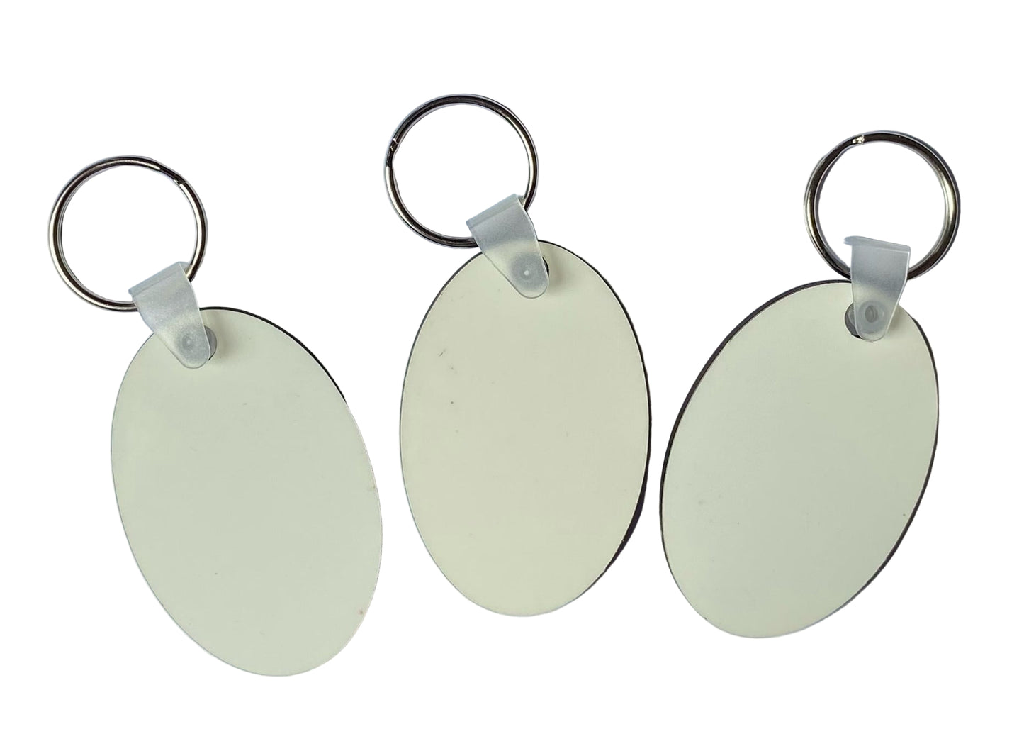 MDF Sublimation Keyrings 6cm x 4cm Double Sided Oval - Multi Packs