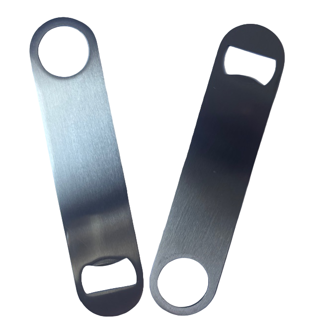 Blank silver bar blade bottle opener for UV printing, ready for personalised logos and designs for digital printing