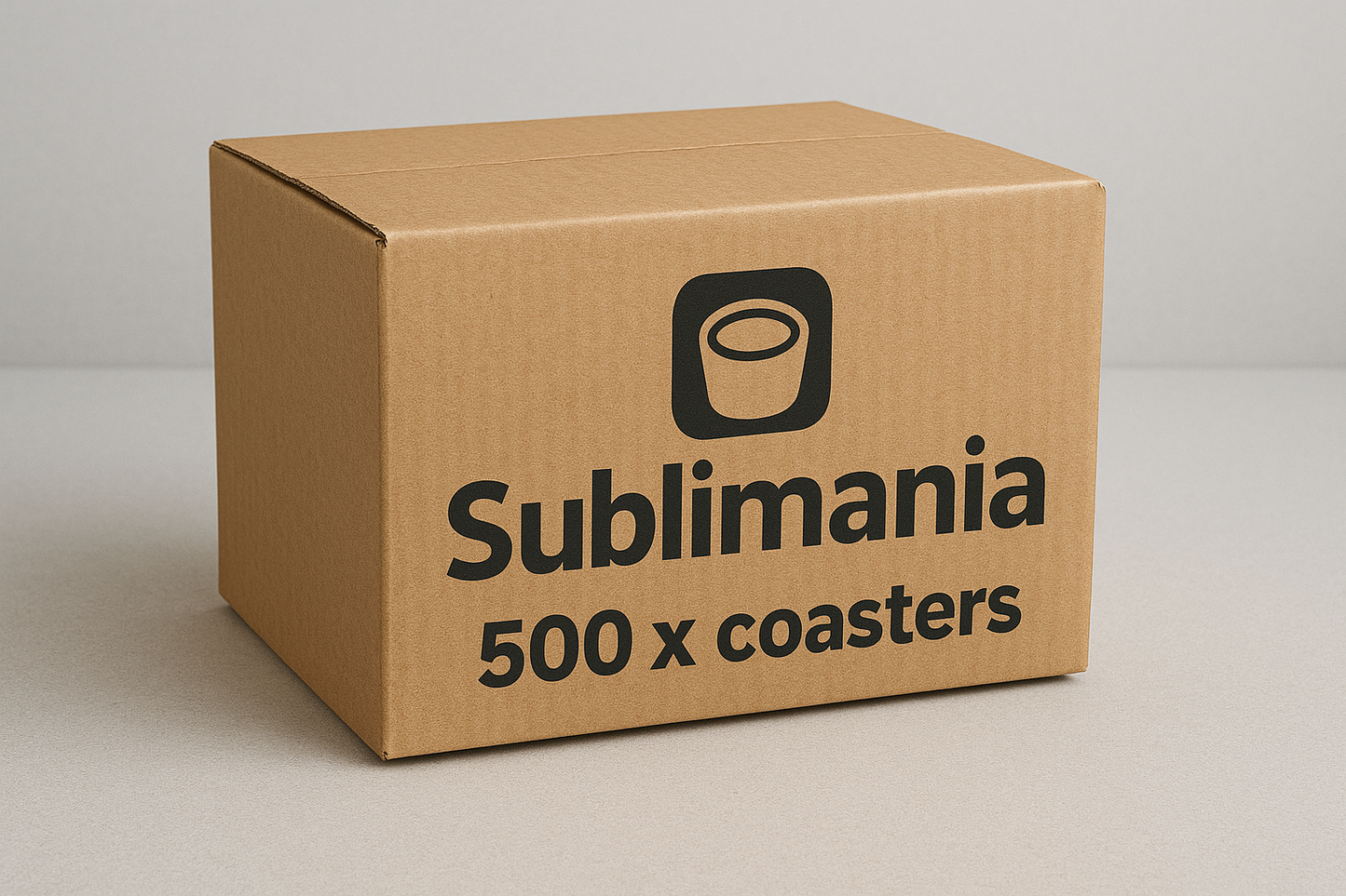 Pack of 500 round MDF sublimation coasters 9cm with cork backing, white printable surface for custom designs