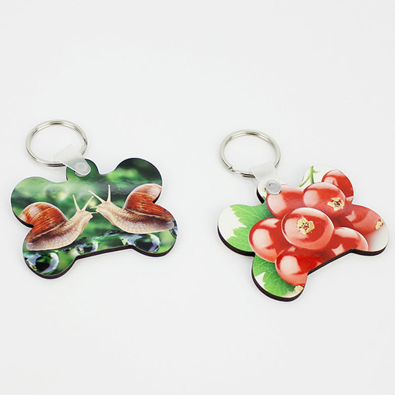 MDF Sublimation Keyrings Pet Tag Double Sided - Multi Packs