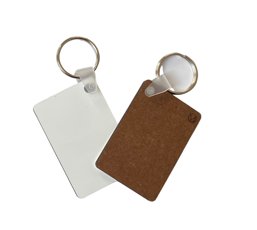 MDF Sublimation Keyrings Rectangle 6cm x 4cm Single Sided - Multi Packs