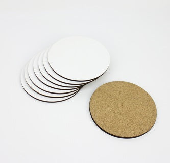 MDF Sublimation Round Coasters 9.5cm cork backed