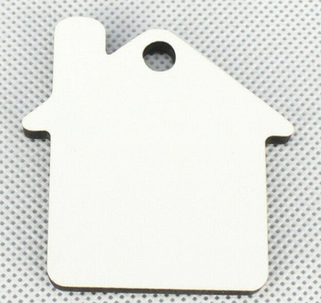 150 x MDF Sublimation Keyrings House Double Sided