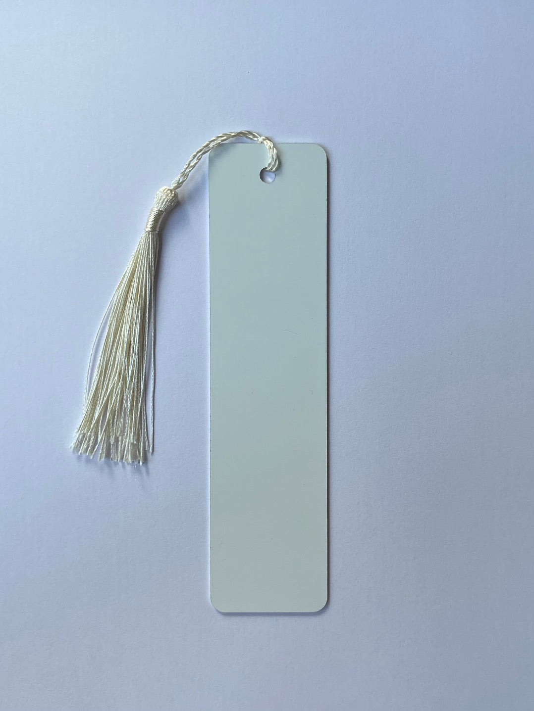 Sublimation Aluminium Bookmark Double Sided 15.2cm x 3.8cm ivory tassel