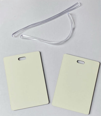 100 x MDF Sublimation luggage Tag Double Sided - sublimania.com - Muglamania Limited