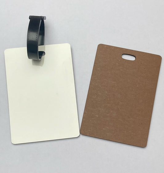 12 x MDF Sublimation Rectangle luggage Tag Single Sided - sublimania.com - Muglamania Limited