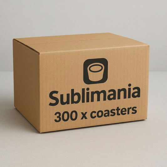 300 x MDF Sublimation Coasters 9.5cm x 9.5cm cork backed