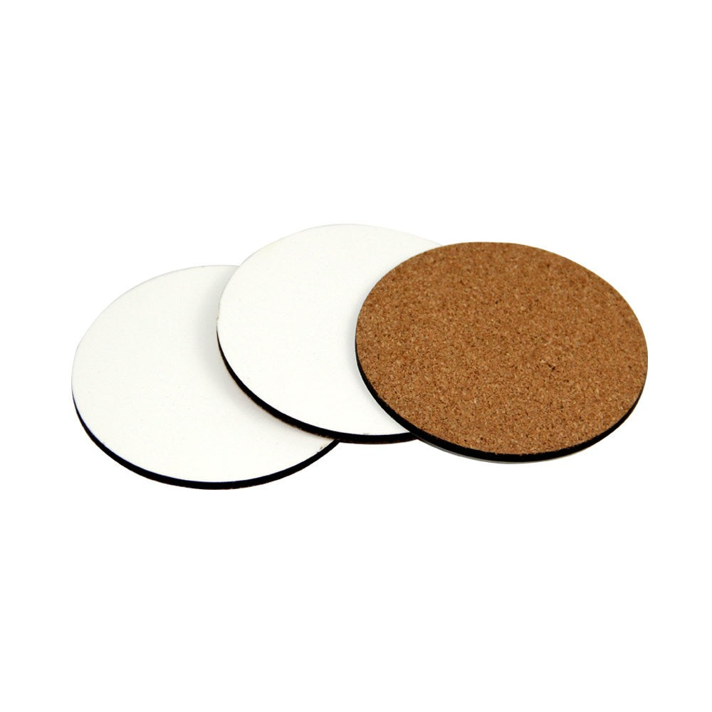 Bulk pack of 300 square MDF coasters for sublimation printing, 9cm size with cork back, ideal for businesses, events, and promotion
