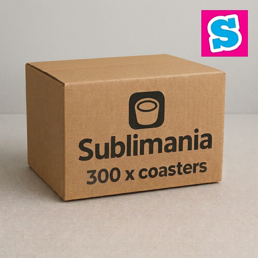 These wholesale blank MDF sublimation round coasters measure 9cm in diameter and are manufactured from a strong 3mm MDF base with a 1mm cork backing