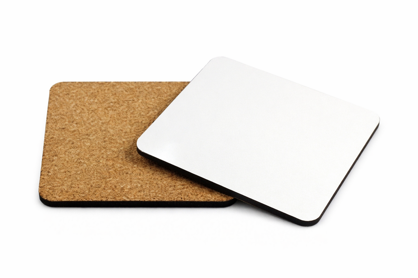 400 blank 9.5cm square MDF sublimation coasters with raw back, smooth white surface ready for personalised printing