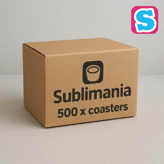 These wholesale blank MDF sublimation coasters measure 8cm x 8cm (square) and are manufactured from a strong 3mm MDF base with a 1mm cork backing, providing a durable, stable, and professional-quality finish. The cork backing helps protect surfaces from scratches while adding grip during use.