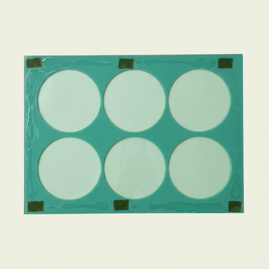 9.5cm round sublimation coaster jig with wider margins for preview