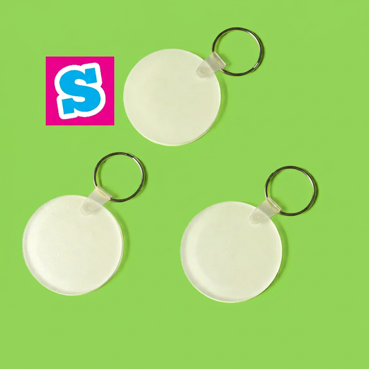 Acrylic Sublimation Keyrings 5cm Round Single Sided - Multi Packs