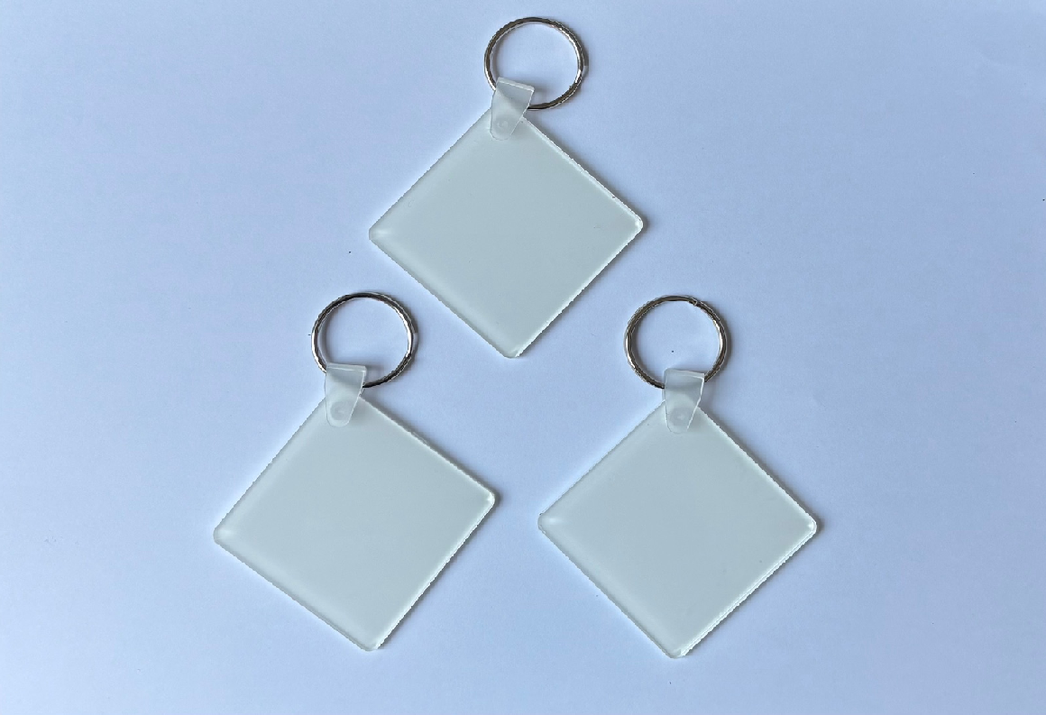 Acrylic Sublimation Keyrings 5cm x 5cm Single Sided