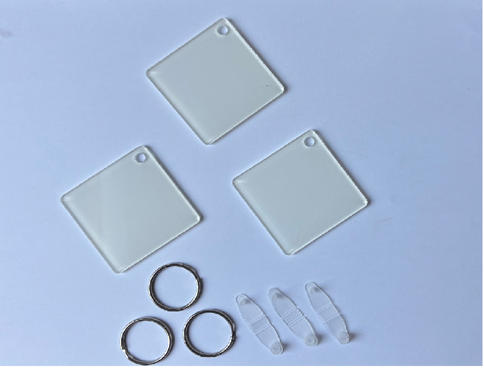Acrylic Sublimation Keyrings 5cm x 5cm Single Sided