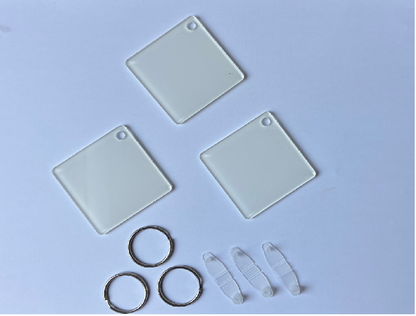 Acrylic Sublimation Keyrings 5cm x 5cm Single Sided