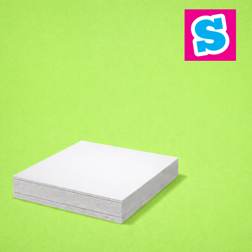 15cm x 15cm aluminium sublimation sheet blank with white printable surface, ideal for custom designs and signage