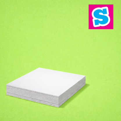 15cm x 15cm aluminium sublimation sheet blank with white printable surface, ideal for custom designs and signage