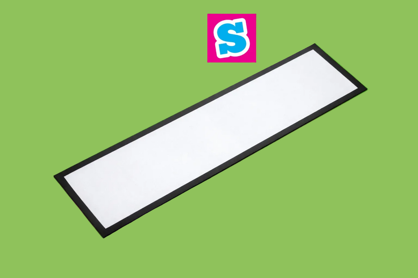 88cm x 25cm sublimation bar mat runner blank with white printable surface, ideal for custom designs and branding