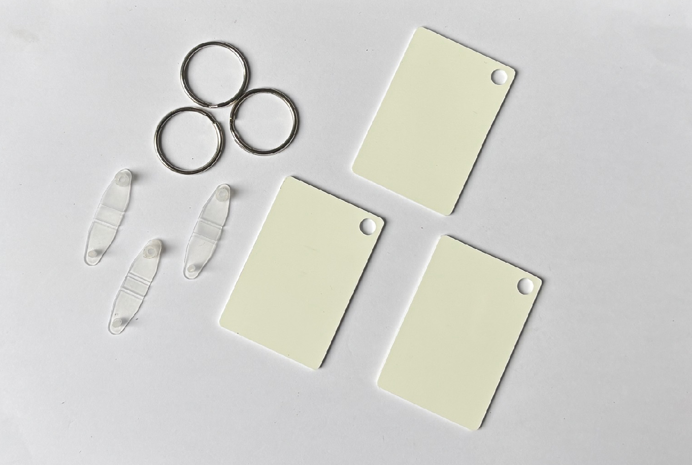 FRP Polymer Sublimation Keyrings Rectangle 6cm x 4cm Double Sided - Multi Packs