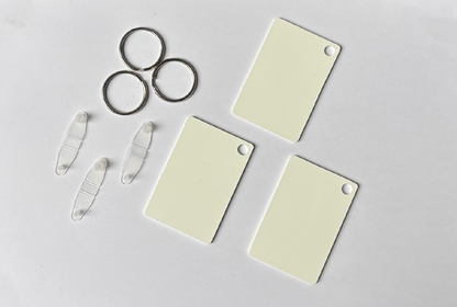 FRP Polymer Sublimation Keyrings Rectangle 6cm x 4cm Double Sided - Multi Packs