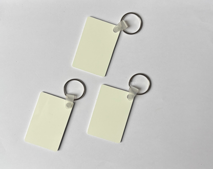 FRP Polymer Sublimation Keyrings Rectangle 6cm x 4cm Double Sided - Multi Packs