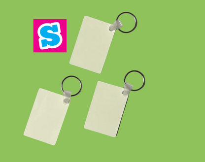 Rectangle FRP polymer sublimation keyring blank double‑sided