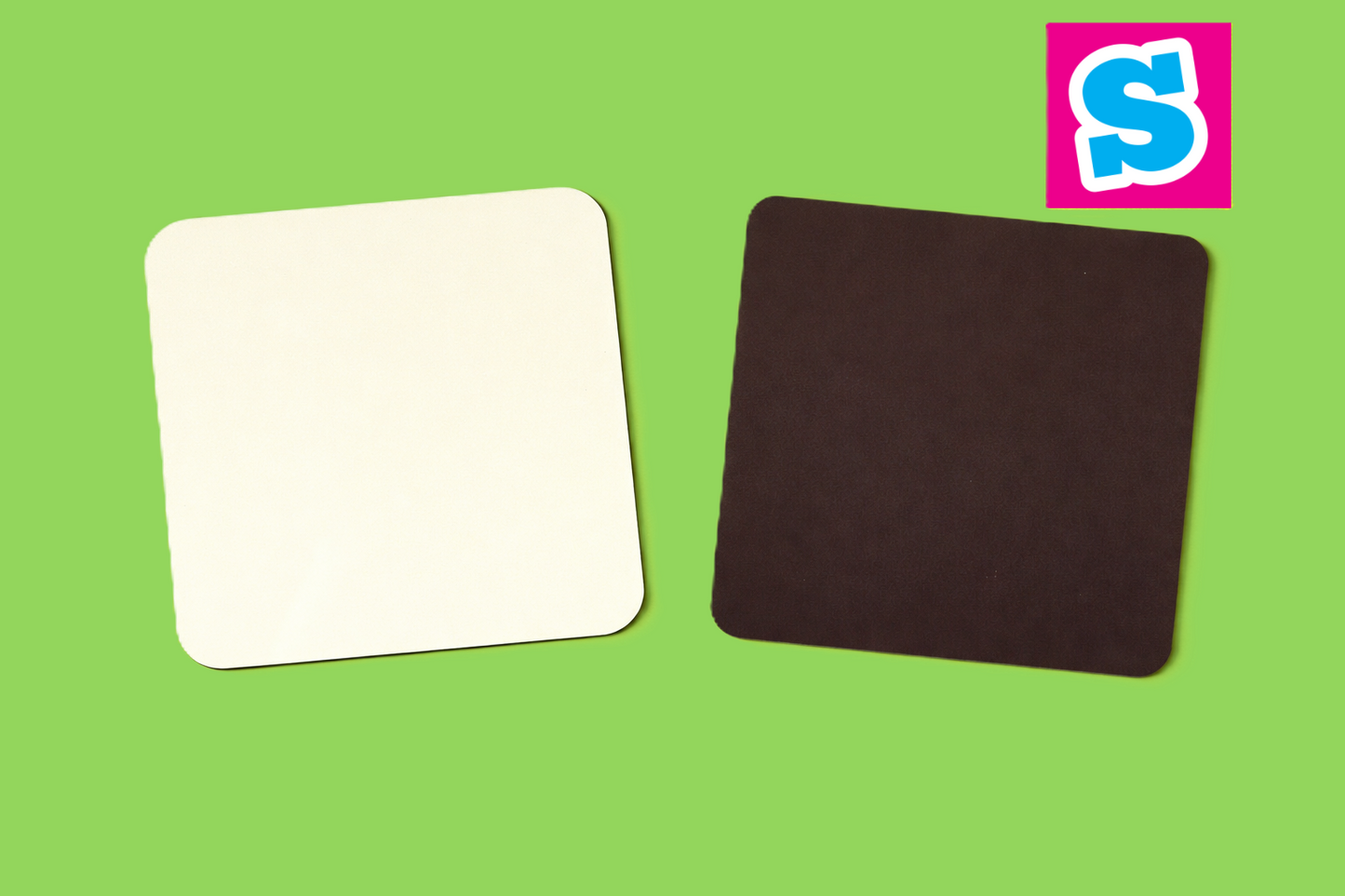 10cm x 10cm square MDF sublimation fridge magnet blank with white printable surface, ideal for custom designs