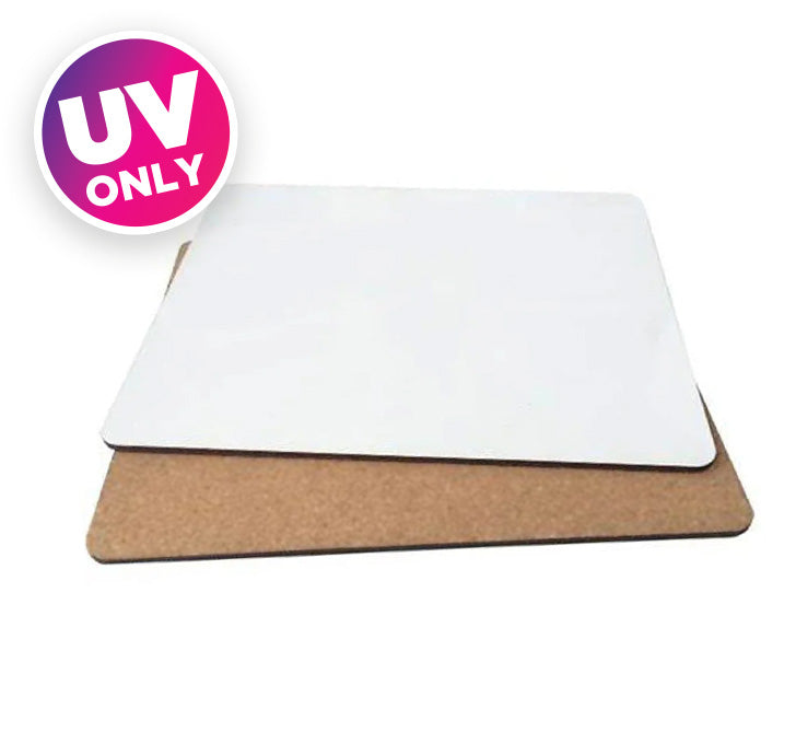 MDF UV  Placemats 23cm x 19cm cork backed - Multi Packs