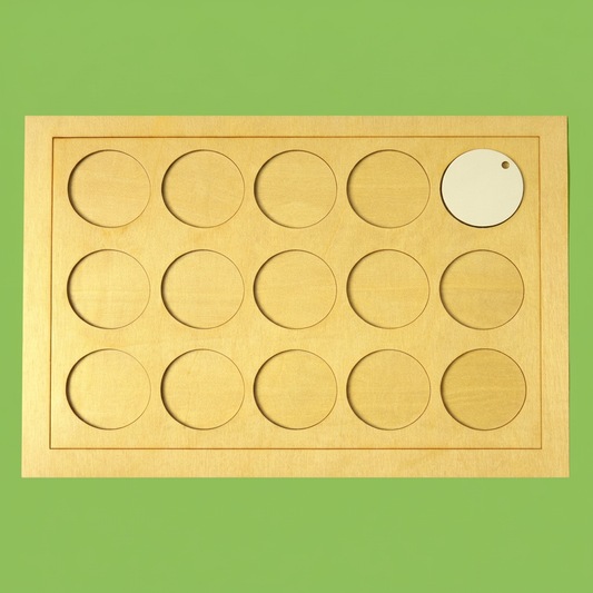 5.5cm round sublimation fridge magnet jig with wider green margins for preview