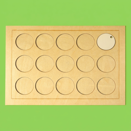 5cm round sublimation keyring jig with wider green margins for preview