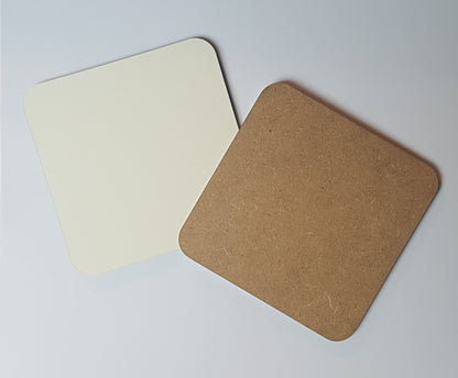 MDF Sublimation Coasters 10cm x 10cm Raw backed - Multi Pack