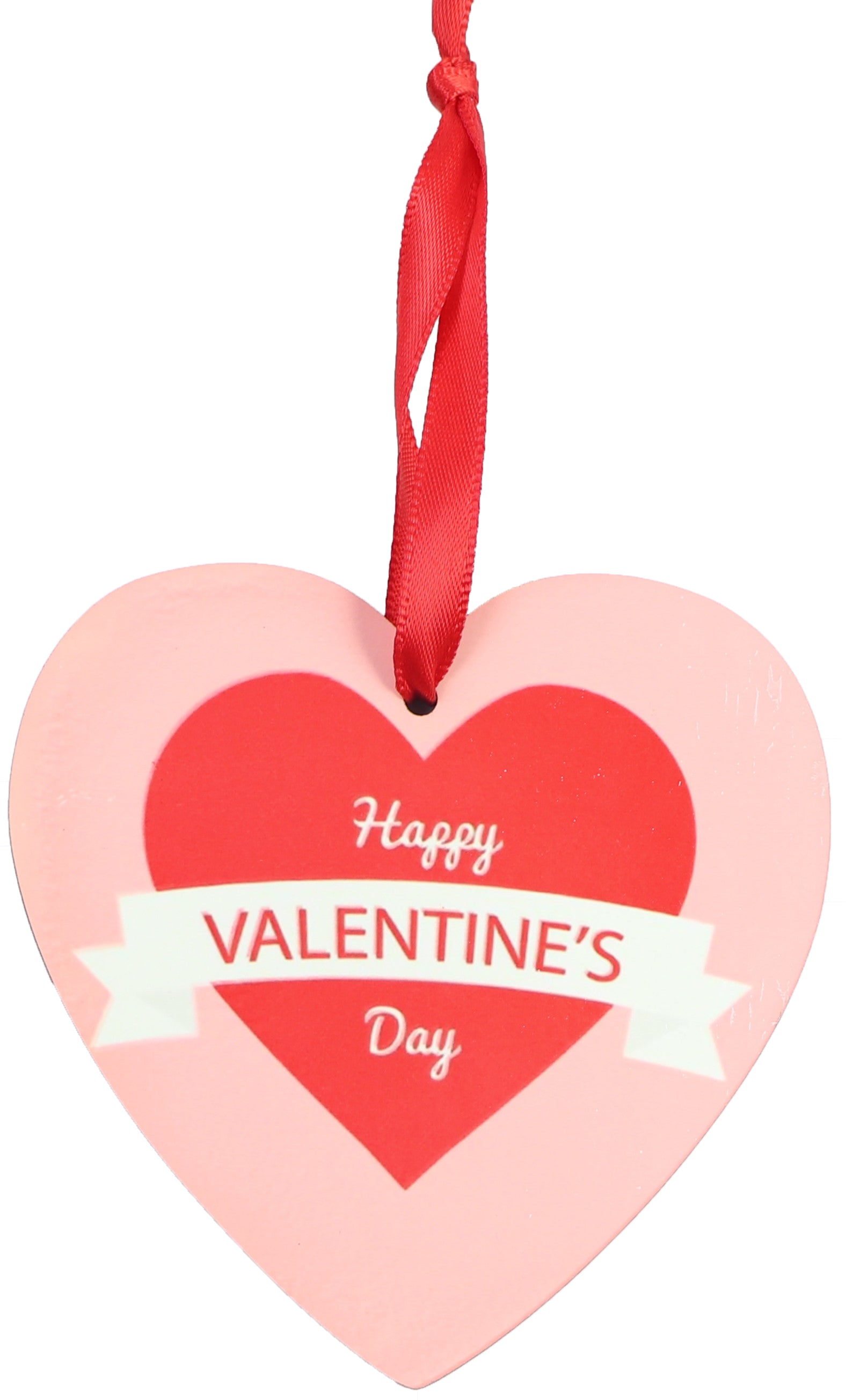 Blank MDF heart bauble for Christmas, 7.6cm size with red ribbon, perfect for personalised tree decorations and gifts