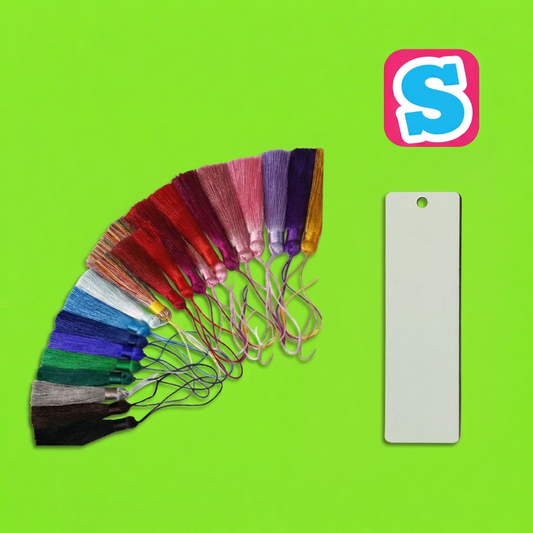 MDF sublimation bookmark and assorted tassels 