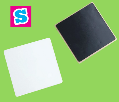 5cm x 5cm square MDF sublimation fridge magnet blank with white printable surface, ideal for custom designs