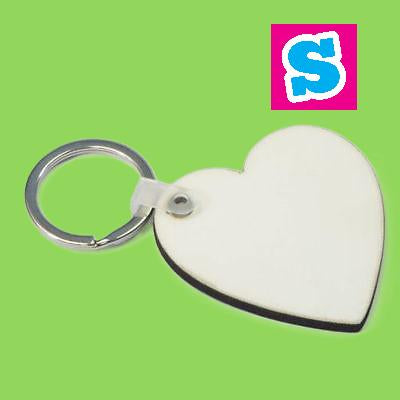 MDF Sublimation Keyrings Heart Double Sided - Multi Packs
