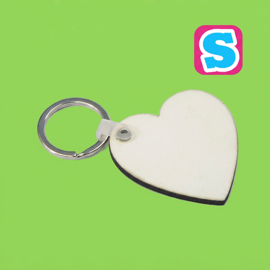 MDF Sublimation Keyrings Heart Double Sided - Multi Packs