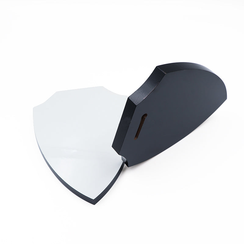 Blank medium MDF trophy shield for sublimation printing, smooth white surface ready for personalised awards and plaques