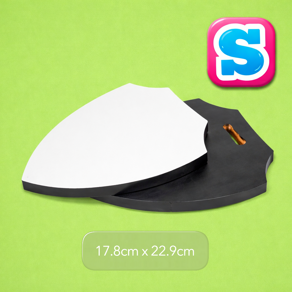 Medium MDF sublimation trophy shield blank with white printable surface, ideal for awards and recognition
