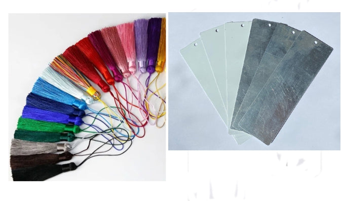 12.7cm x 4.0cm aluminium sublimation bookmark single sided with white printable surface, ideal for custom designs.