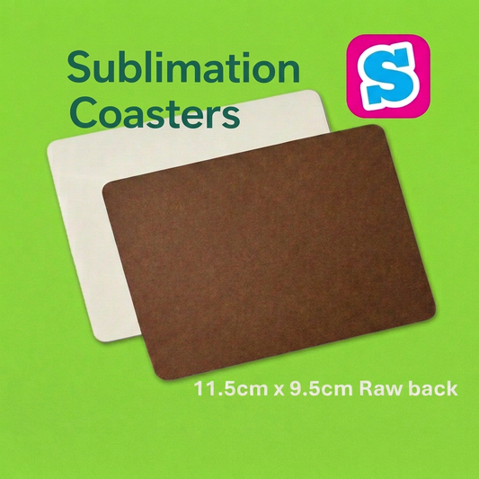 These wholesale blank MDF sublimation coasters measure 11.5cm x 9.5cm gloss finish and are manufactured from a high-quality 3mm MDF base&nbsp;, providing a strong, durable, and professional-quality finish