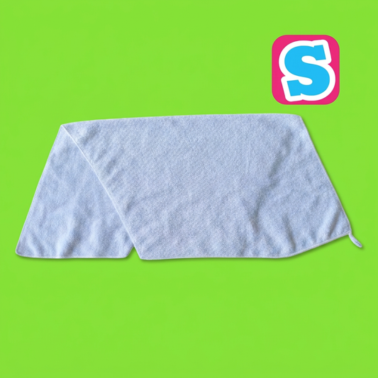 These blank polyester sublimation tea towels measure approximately 60cm x 40cm and are designed for heat-transfer sublimation printing. Manufactured from 100% polyester