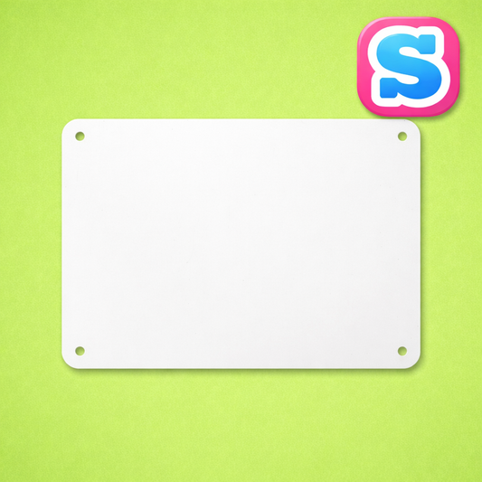 20cm x 15cm aluminium sublimation sheet with pre-drilled holes, white printable surface for custom designs