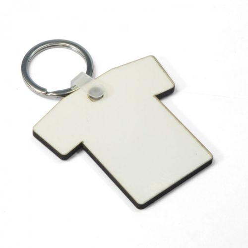 100 x MDF Sublimation Keyrings T Shirt Double Sided - sublimania.com - Muglamania Limited