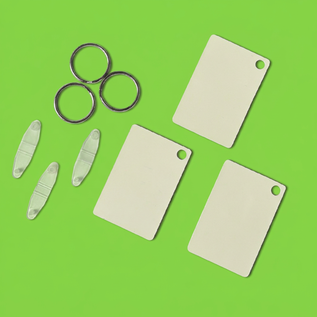 UV Polymer Sublimation Keyrings Rectangle 6cm x 4cm Double Sided 