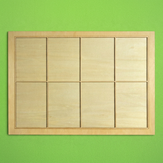 10cm x 7cm wooden sublimation fridge magnet jig with wider green margins for preview