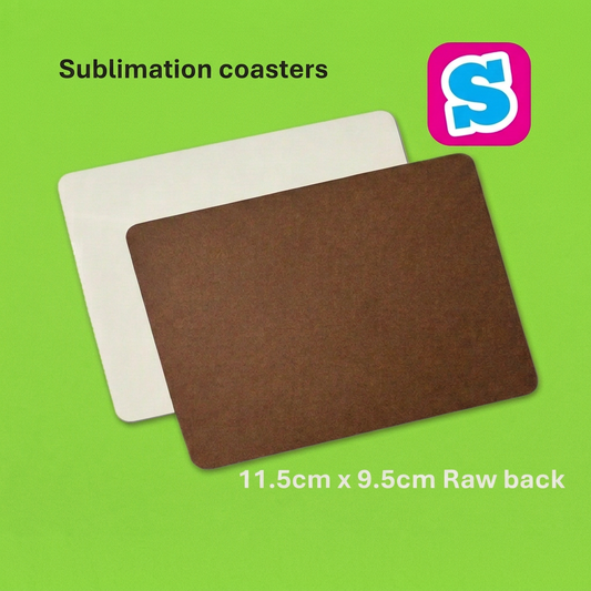 Sublimation Coasters 11.5cm x 9.5cm raw backed - Multi Packs