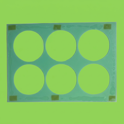 9cm round sublimation coaster jig with wider green margins for preview
