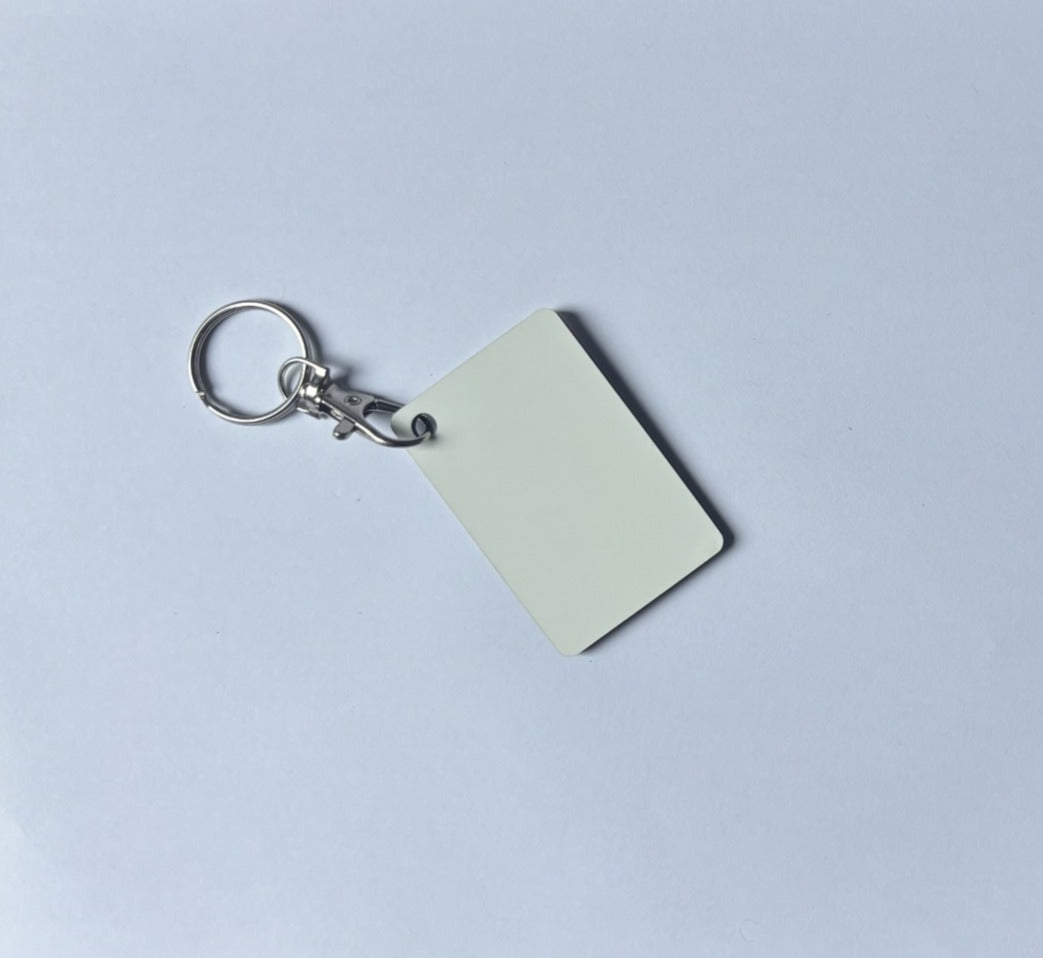 Sublimation rectangular keyring with metal  clip